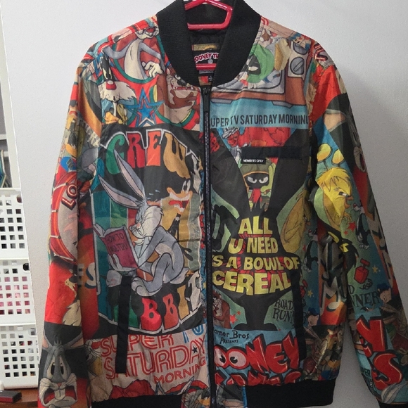 Warner Bros. Other - Warner Bros. Looney Tunes Members Only Graphic Bomber Jacket